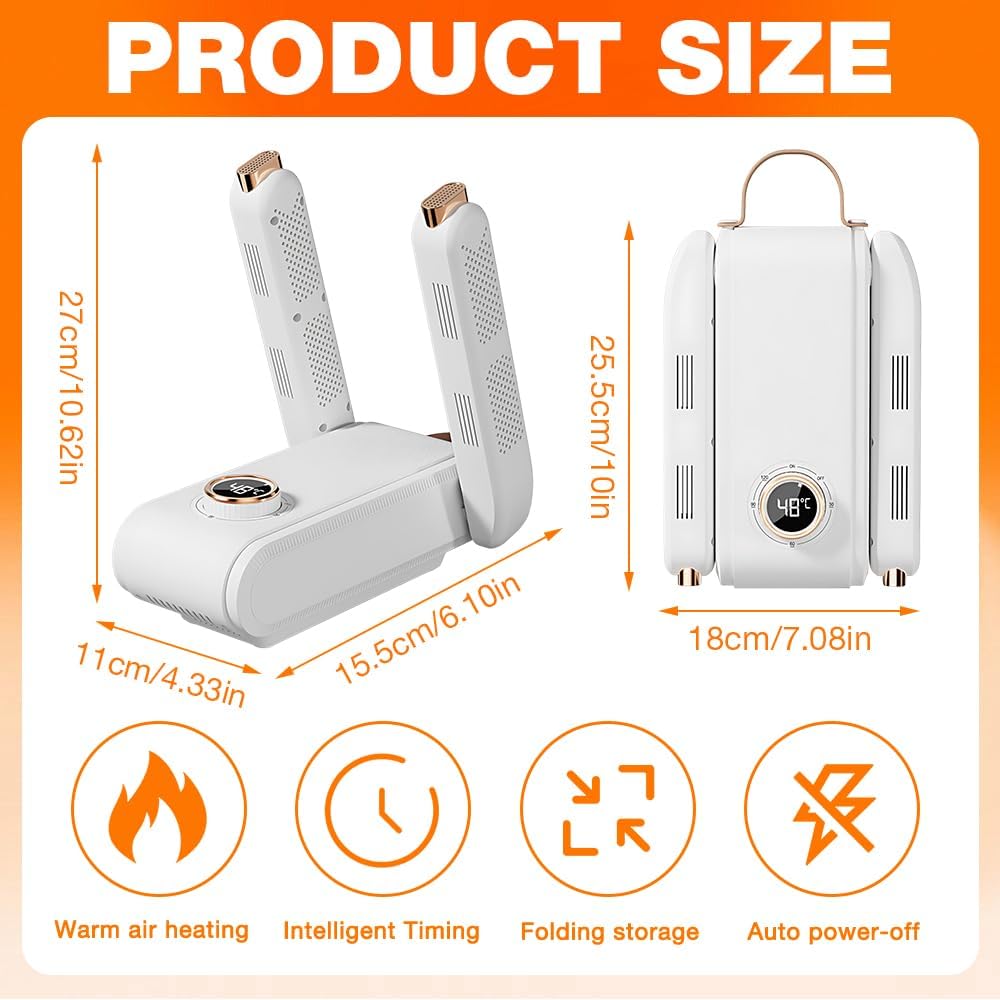 Electric Shoe Dryer Quick Deodorizing Heating for Boots Gloves Hats Portable Quiet