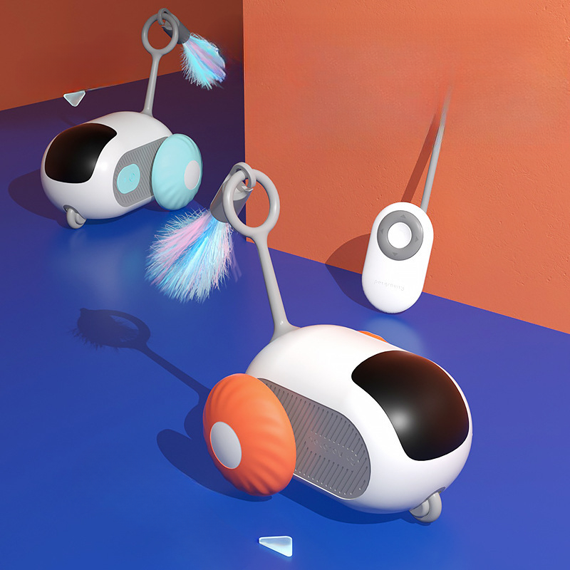 Smart Cat & Dog Toy Car – 2 Modes Automatic Moving & Remote Controlled Interactive Pet Toy