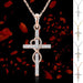 Alloy Pendant With Diamond And Eight-character Cross Necklace