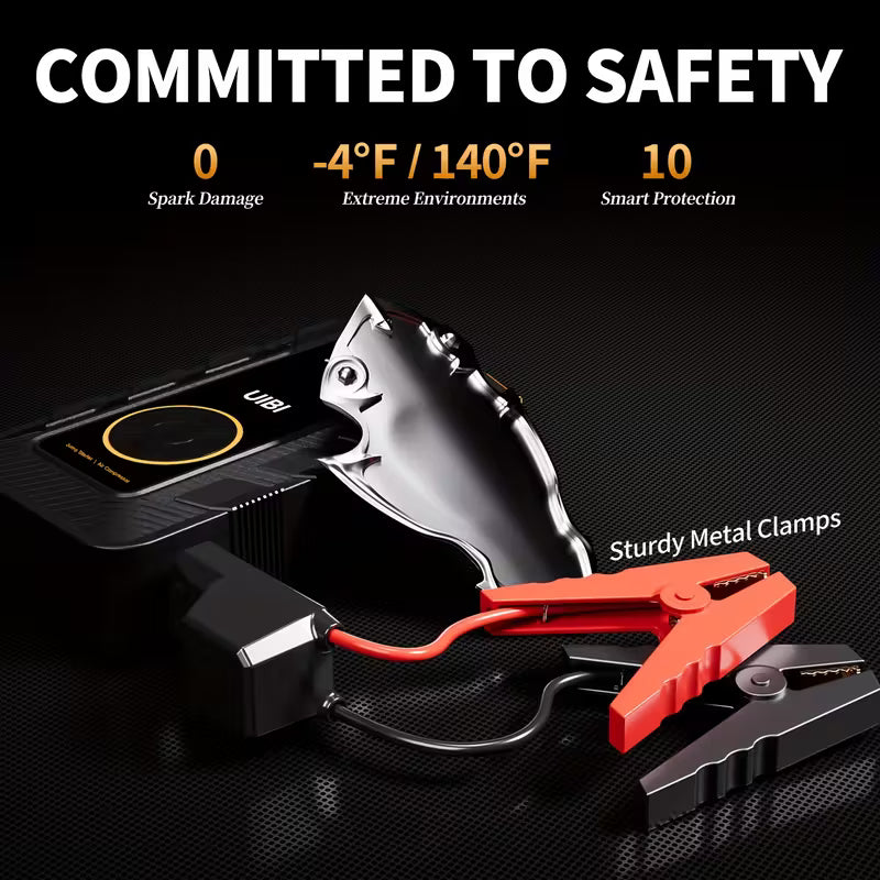 7-in-1 Portable Car Jump Starter with Tyre Inflator, PD45W Power Bank, 10 Protections, LED Torch | AU Plug for Vehicles & Camping