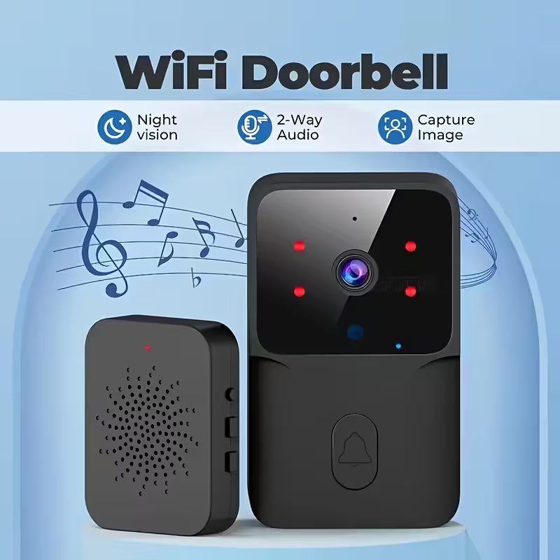 Wireless Smart Doorbell with HD Camera – 2-Way Call, Photo/Recording & Night Vision