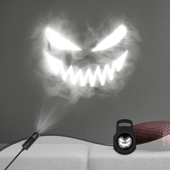 360 Rotatable Skull LED Night Light  Interchangeable Palm Prints  Faces  USB Halloween Decor