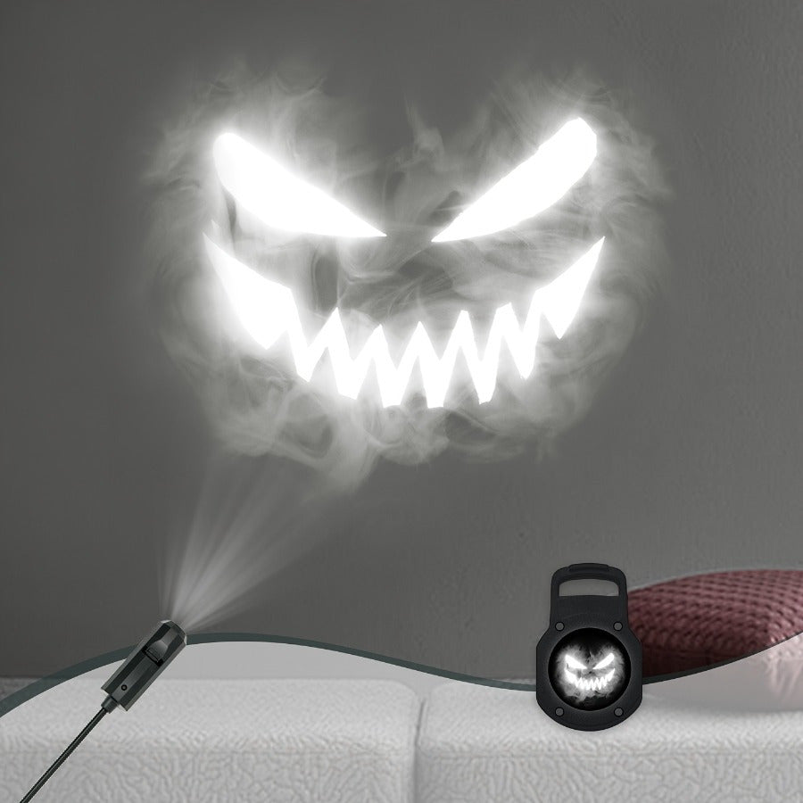 360 Rotatable Skull LED Night Light  Interchangeable Palm Prints  Faces  USB Halloween Decor